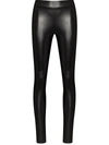 Wolford Black Amina Muaddi Edition Latex Leggings In Black