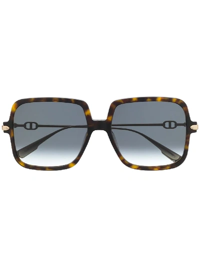 Dior Square Tortoiseshell Sunglasses In Brown