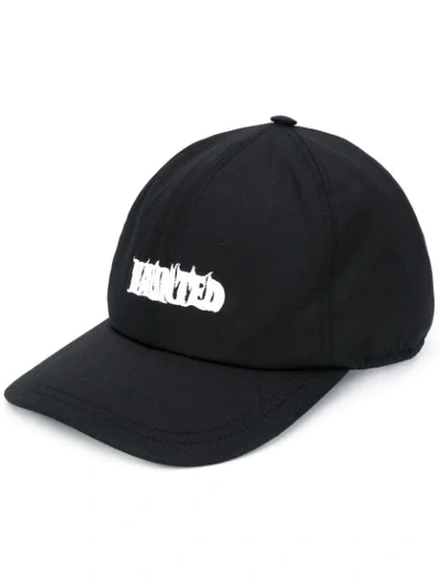 Msgm Embroidered Wanted Cap In Black