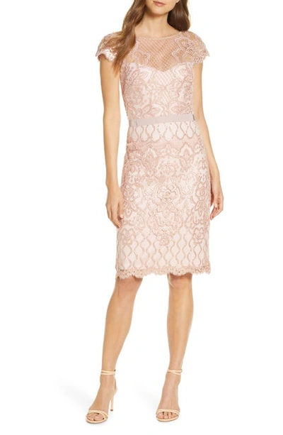 Tadashi Shoji Sequin Lace Cocktail Dress In Orange