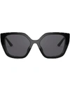 Prada Womens Black Pr 24xs Rectangle-frame Sunglasses In Black