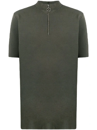 Thom Krom Zip-front T-shirt In Green