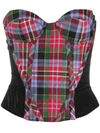 VIVIENNE WESTWOOD CHECK STRAPLESS TOP