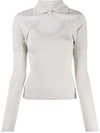 JACQUEMUS ALBI CUT-OUT RIBBED TOP