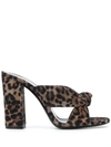 SAINT LAURENT BIANCA 100MM LEOPARD-PRINT MULES