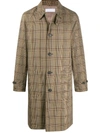 HELMUT LANG PLAID-CHECK SINGLE-BREASTED COAT