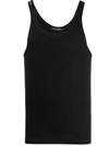 Dolce & Gabbana Fine-rib Cotton Tank Top In Black