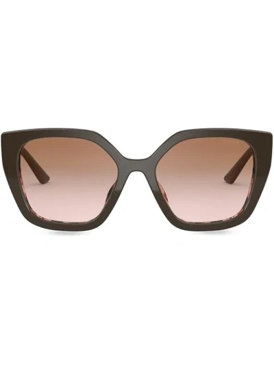 Prada Polarised Oversize Sunglasses In Brown