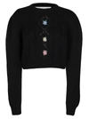 ALESSANDRA RICH BLACK ALPACA-WOOL BLEND JUMPER,11510286