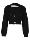 ALESSANDRA RICH BLACK MOHAIR-WOOL BLEND CARDIGAN,11510101