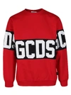 Gcds Long Sleeve Block Color Logo Sweater In Red
