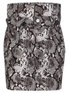Attico Virgi Python-print Cotton Miniskirt In Grey