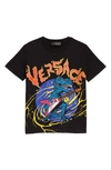Versace Rock Dinosaur Graphic Tee In Black