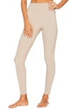Beach Riot Ayla Ribbed High-waist Leggings In Tan