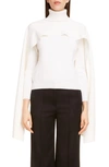 GIVENCHY CAPE LAYER RIBBED TURTLENECK SWEATER,BW90BK4Z85