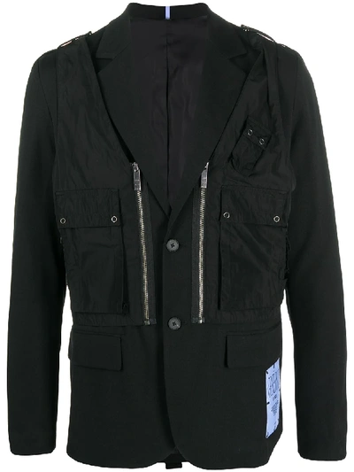 Mcq Swallow Cargo-pocket Blazer In Black