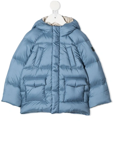 Il Gufo Babies' Padded Hooded Coat In Blue