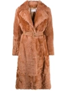 CHLOÉ BELTED SHEARLING COAT,15784134