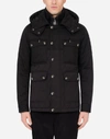 DOLCE & GABBANA QUILTED COTTON AND NYLON JACKET WITH HOOD