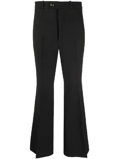 Gucci Pressed-crease Cropped Tailored Trousers In Black