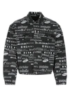 BALENCIAGA BALENCIAGA ALLOVER LOGO PRINTED DENIM JACKET