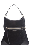 Isabel Marant Amuko Suede & Leather Hobo Bag In Black