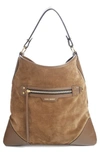 Isabel Marant Amuko Suede & Leather Hobo Bag In Khaki