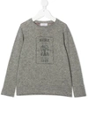 Brunello Cucinelli Long Sleeve Printed T-shirt In Grey