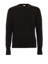 ASPESI WOOL SWEATER WITH ELBOW PATCHES IN BROWN