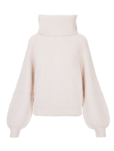 Celine Vanille-colored Sweater With Boule Collar In Cream