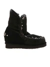 MOU INNER WEDGE SMALL METAL STARS ANKLE BOOTS IN BLACK