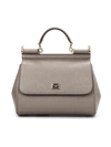 DOLCE & GABBANA SICILY MEDIUM TOTE IN GREY