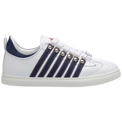Dsquared2 251 Leather & Denim Low-top Sneakers In White