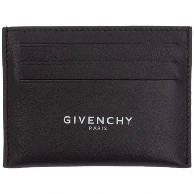 Givenchy Men's Genuine Leather Credit Card Case Holder Wallet In Black