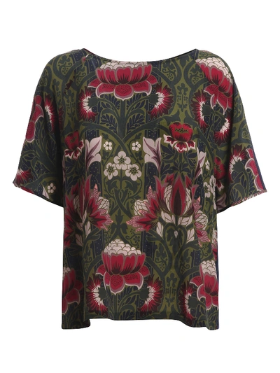Weekend Max Mara Soledad Floral-print Silk And Jersey Top 59461109 In Animal Print
