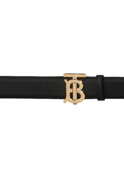 Burberry Reversible Monogram Belt In Black