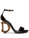 Dolce & Gabbana Keira 105 Baroque Heel Nappa Leather Sandals In Black