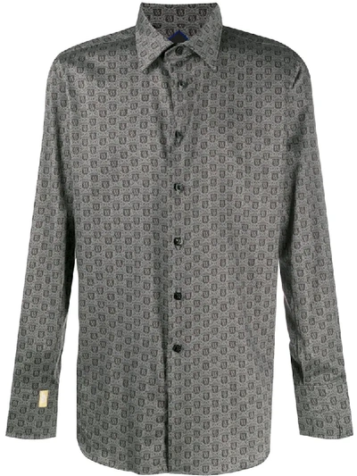Billionaire Milano Crest Print Shirt In Black