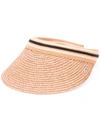 Helen Kaminski Marina Visor Hat In Nougat/black Stripe