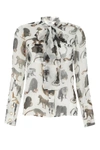 BURBERRY BURBERRY MONKEY PRINT PUSSY BOW BLOUSE
