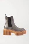 STELLA MCCARTNEY EMILIE VEGETARIAN LEATHER PLATFORM CHELSEA BOOTS