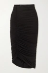 ALIX NYC LANGSTON ASYMMETRIC RUCHED STRETCH-JERSEY SKIRT