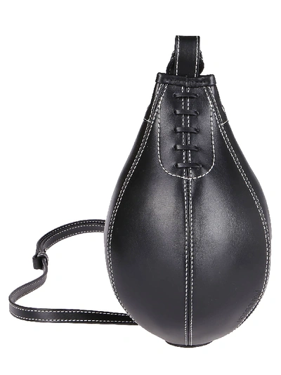 Jw Anderson Black Leather Small Punch Bag