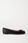 Christian Louboutin Mamadrague Napa Bow Red Sole Ballerina Flats In Black