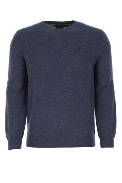 Polo Ralph Lauren Logo Embroidered Crewneck Sweater In Blue