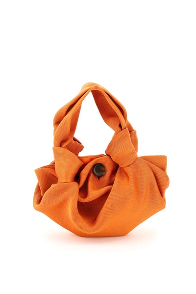 The Row Ascot Two Satin Top Handle In Orange