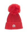 MONCLER MONCLER WOMEN'S RED WOOL HAT,3B70201A9327472 UNI