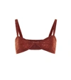 Khaite Eda Knitted Cashmere Bralette In Brown