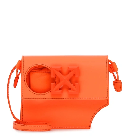 Off-white Jitney 0.7 Holes Leather Shoulder Bag In Orange