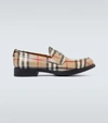 BURBERRY EMILE CHECKED LOAFERS,P00480935